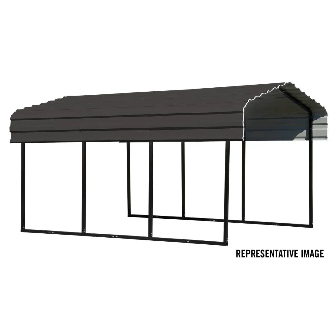 Arrow Steel Carport 10 x 29 x 7 ft. Galvanized Charcoal