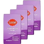 Lume Triple Milled Soap - Rich Moisture & Gentle Cleansing - Paraben Free, Phthalate Free, Skin Safe - 5 ounce (Pack of 4) (Lavender Sage)