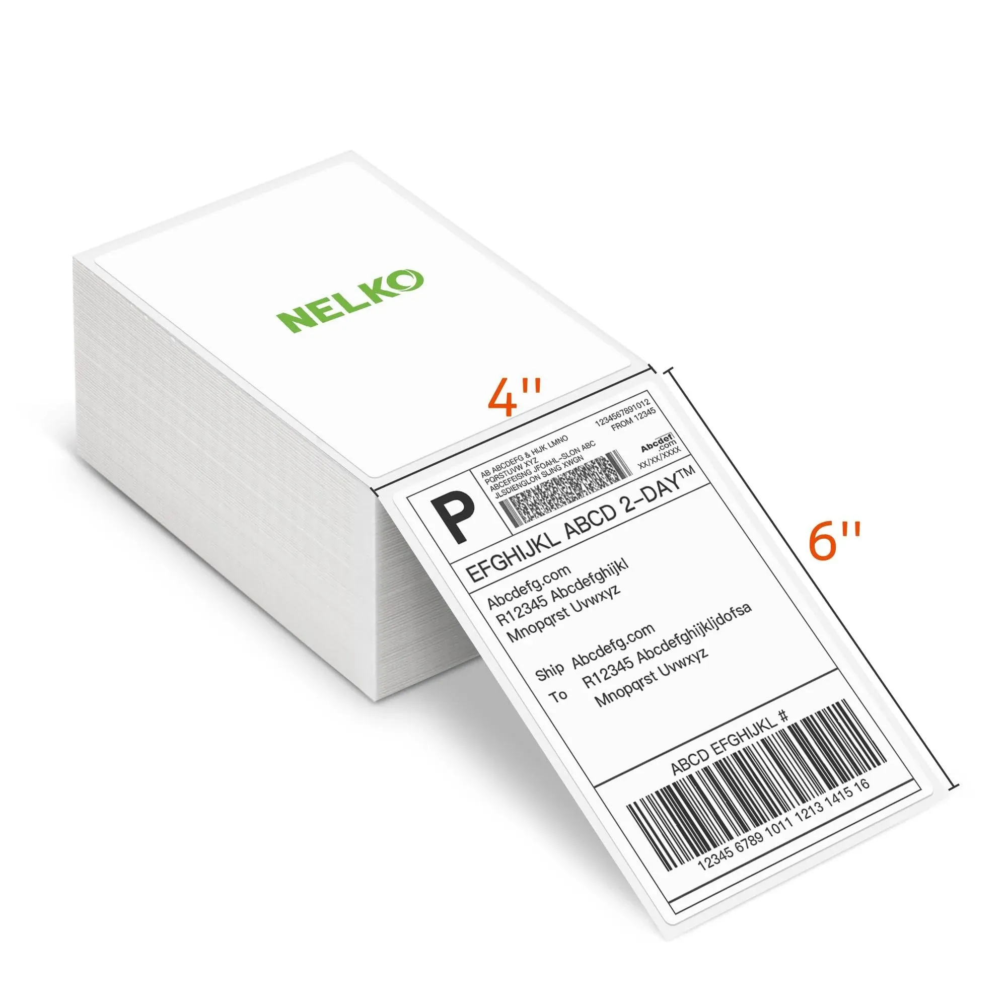 Thermal Direct Shipping Label (Pack of 500 4x6 Fan-Fold Labels), Nelko Thermal Labels for Thermal Label Printer, Suitable for Nelko PL70E, JADENS, PEDOOLO, ASprink, Commercial Grade