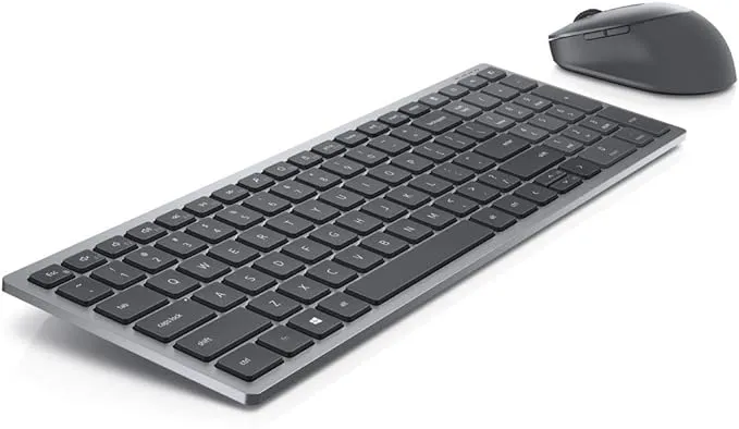 New Dell Multi-Device Wireless Keyboard and Mouse Combo KM7120W-GY-US