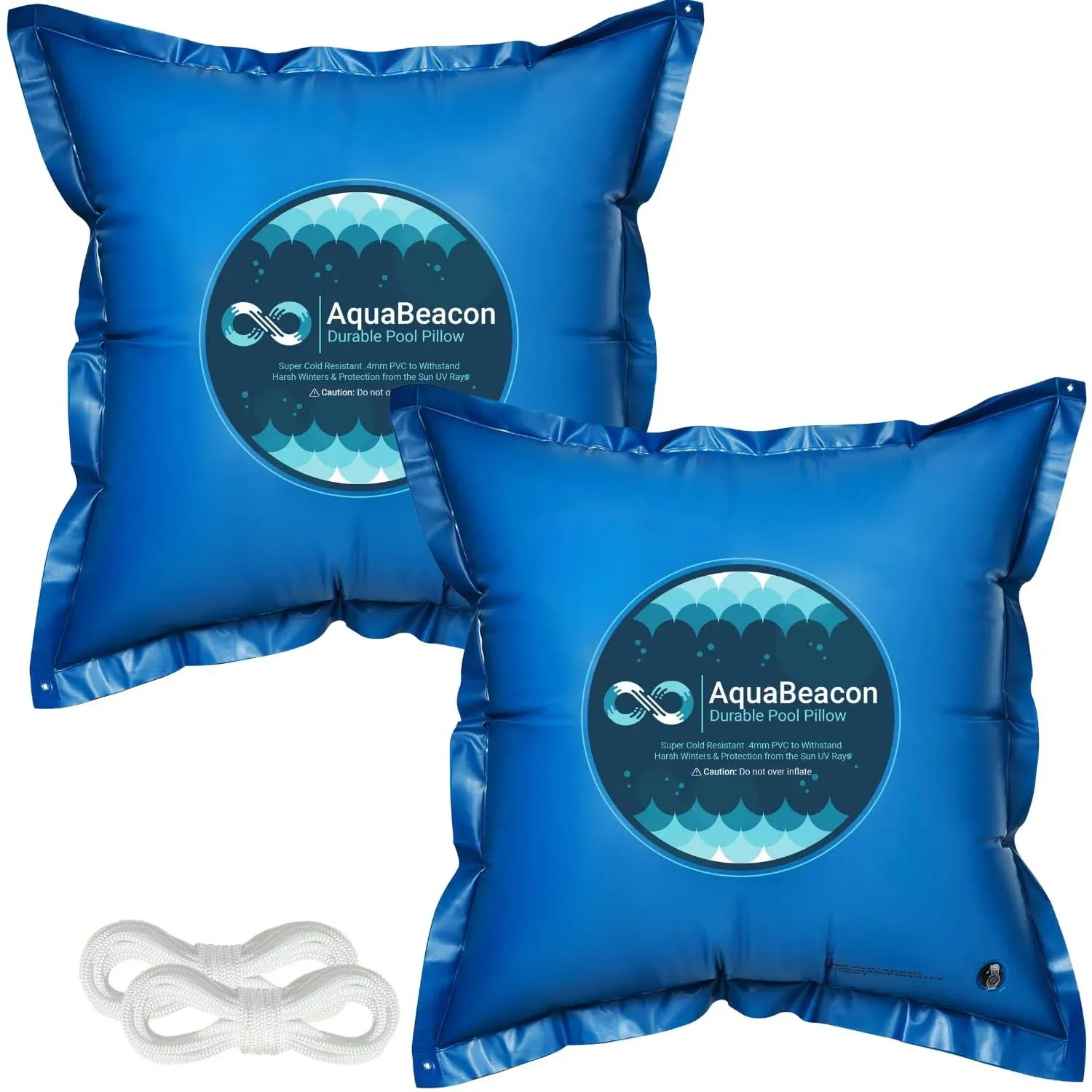 Aquabeacon Pool Pillow 4' X 4' Ultra Thick & Super Durable Premium Above Ground Pool Winter .4mm Thick and Cold-Resistant. Rope Included