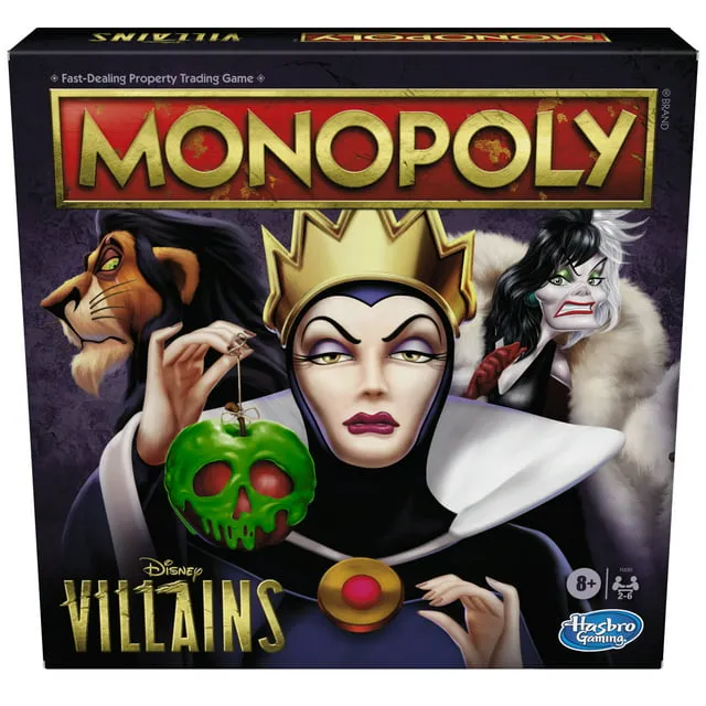 Monopoly: Disney Villains Edition Board Game for Kids Ages 8 and Up, Play as a Classic Disney Villain