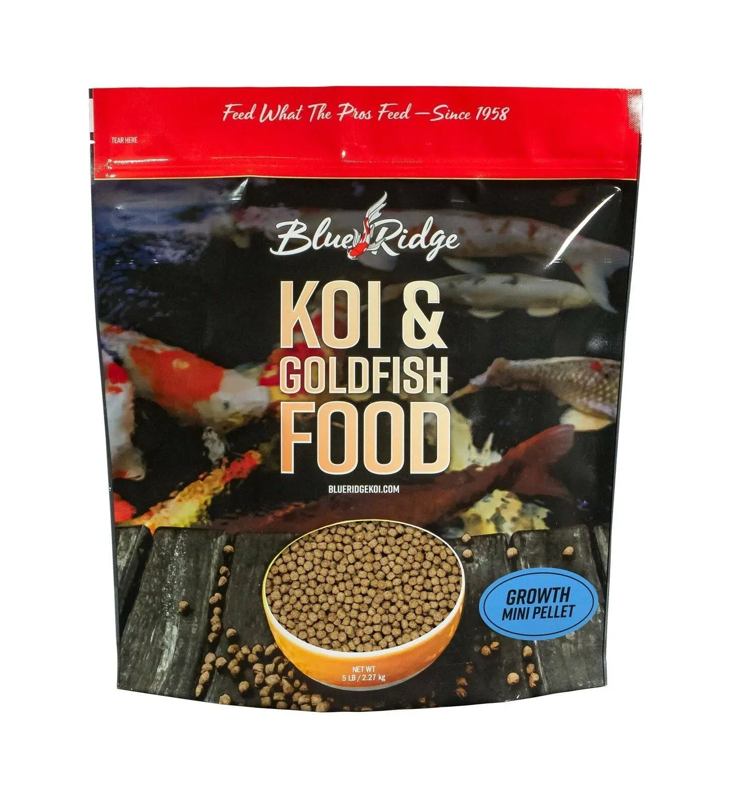 Blue Ridge Koi and Goldfish Growth Fish Food Mini 5 lbs