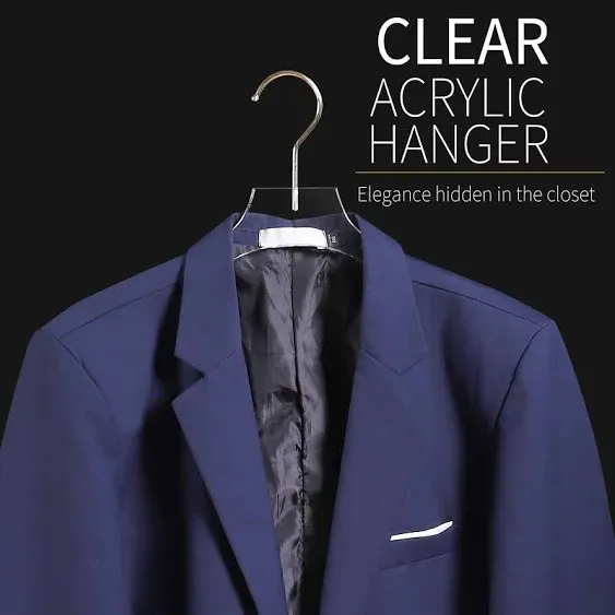 Acrylic Hangers Clear and Gold Hangers Premium Quality Clear Acrylic Clothes Hangers Clothing Standard Hangers