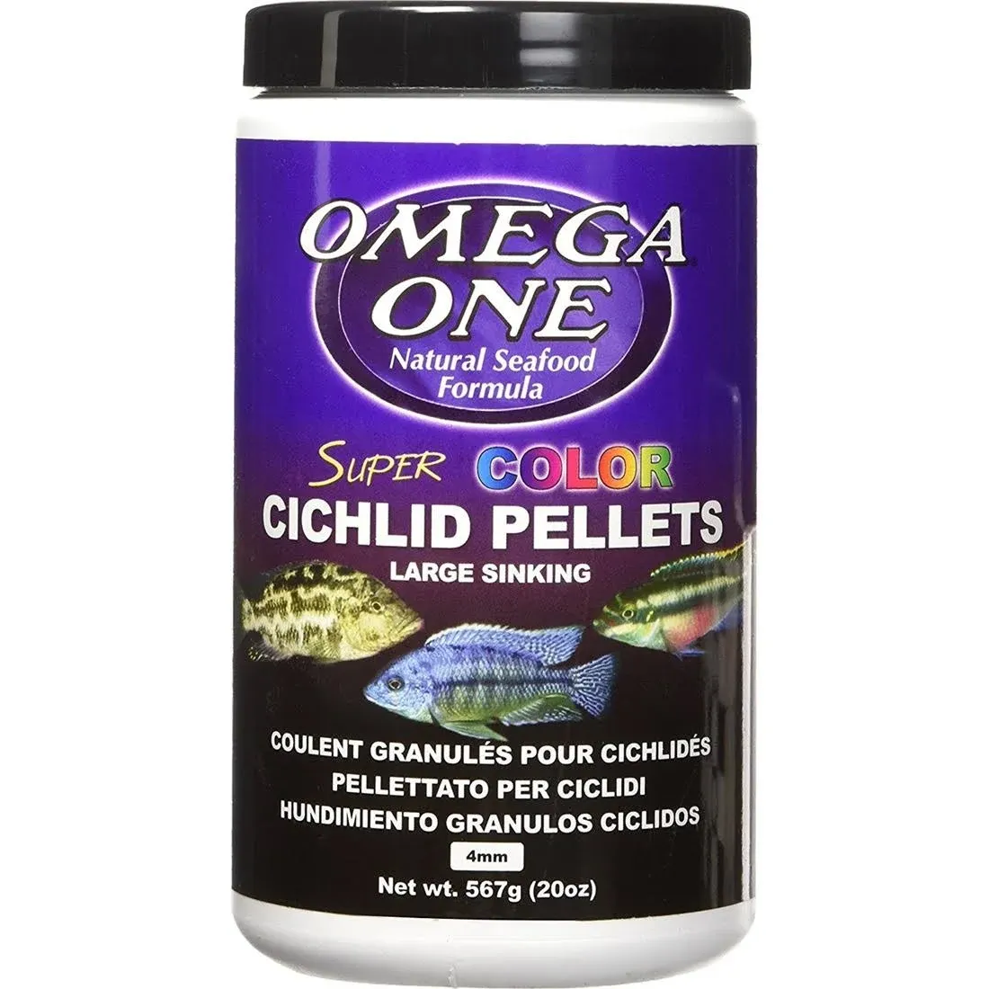 Omega One Super Color Large Sinking Cichlid Pellets (20 oz)