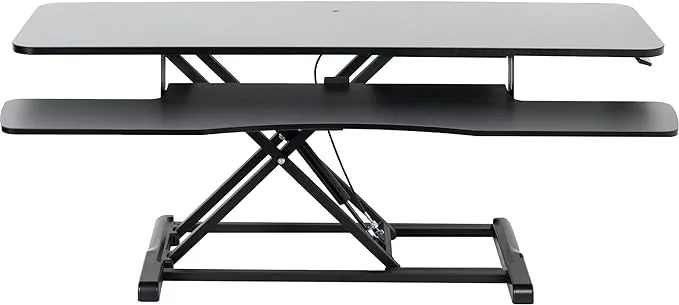 VIVO 36 inch Desk Converter, K Series, Height Adjustable Sit to Stand Riser, Dual Monitor and Laptop Workstation with Wide Keyboard Tray, Black, DESK-V036KB