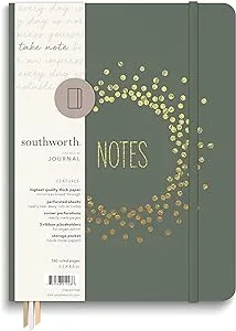 Premium Journal, 6.5”X 8.5”, Sage Copper Burst Design, Premium 28Lb/105Gsm Paper