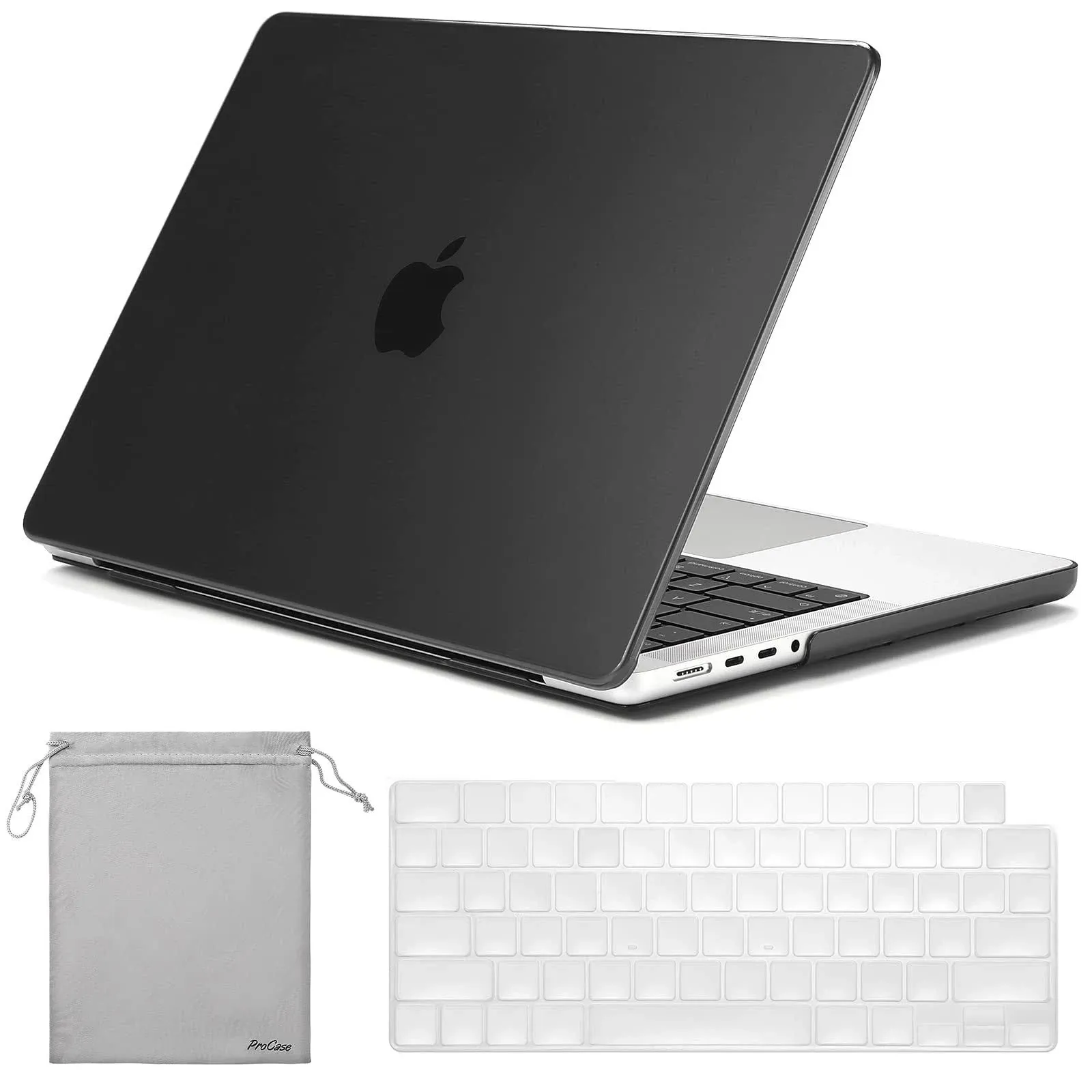 Hard Shell Case and Keyboard Skin for MacBook Pro 14&#034; 2023 2022 2021 Black