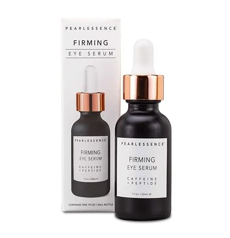 Pearlessence Firming Eye Serum with Caffeine + Peptide – Rejuvenates Puffy Eyes & Reduces Under Eye Bags | Made in USA & Cruelty Free (1oz)