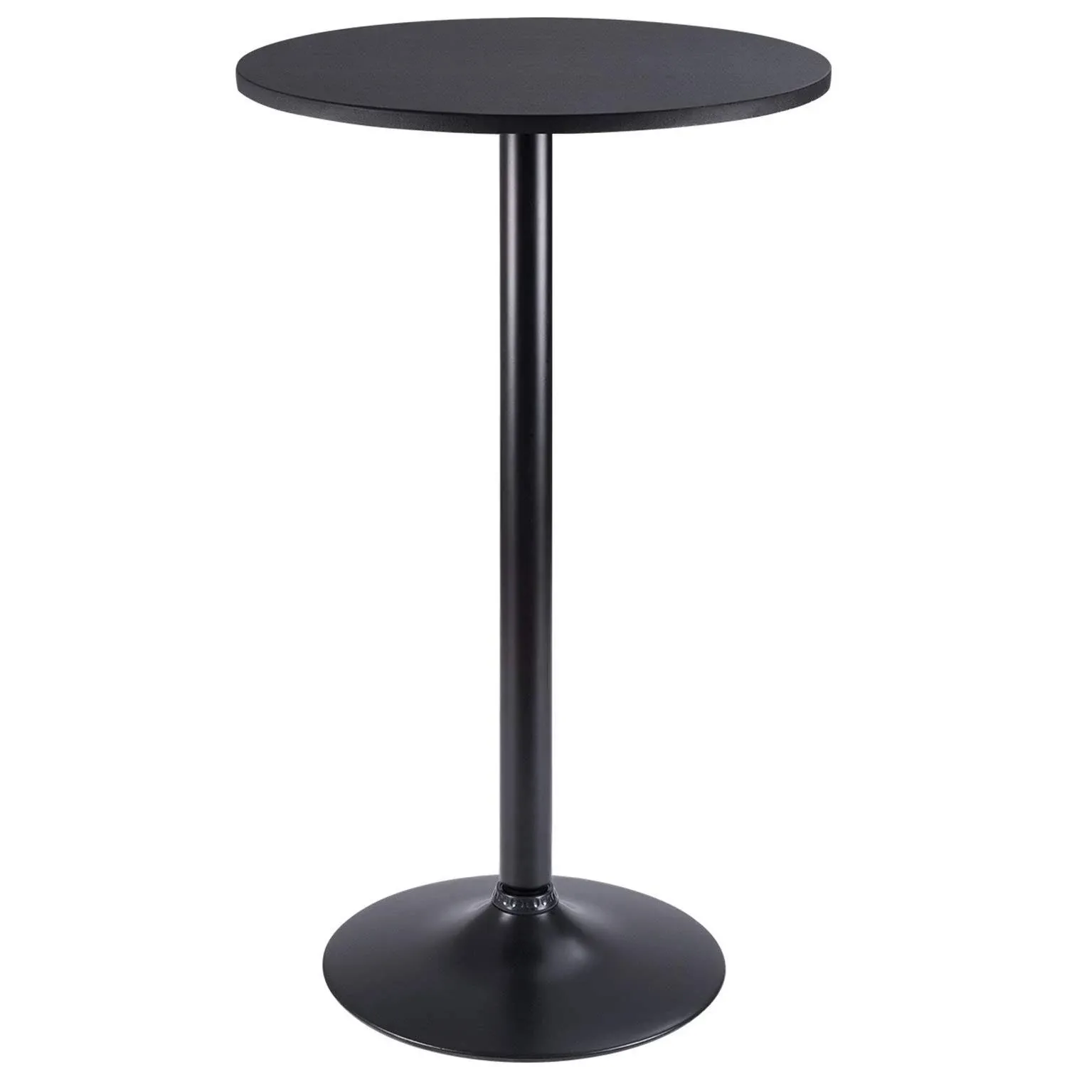 Bistro Pub Table round Bar Height Cocktail Table Metal Base MDF Top Obsidian Tab