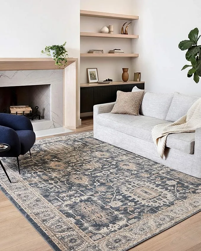 Loloi II Teagan TEA-03 Denim Pebble Rug - 2 ft 8 in x 7 ft 6 in