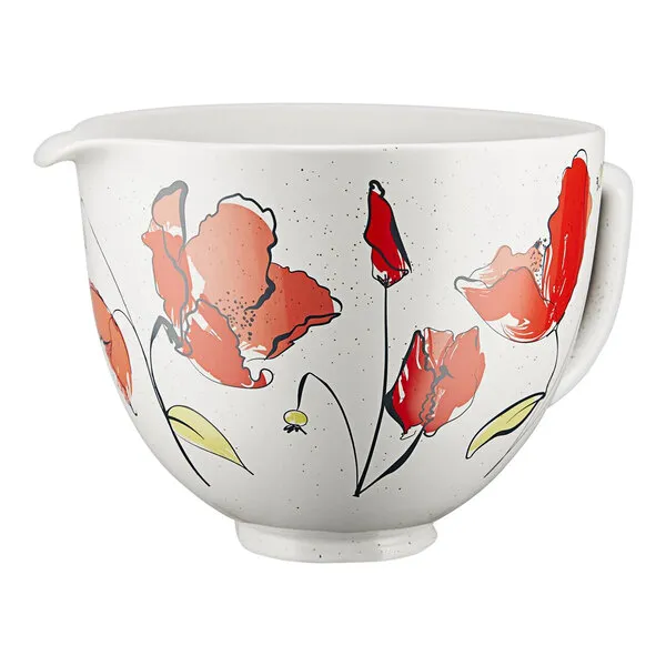 KitchenAid 5-Quart Whispering Floral Patterned Ceramic Bowl | Fits 4.5-Quart &amp; 