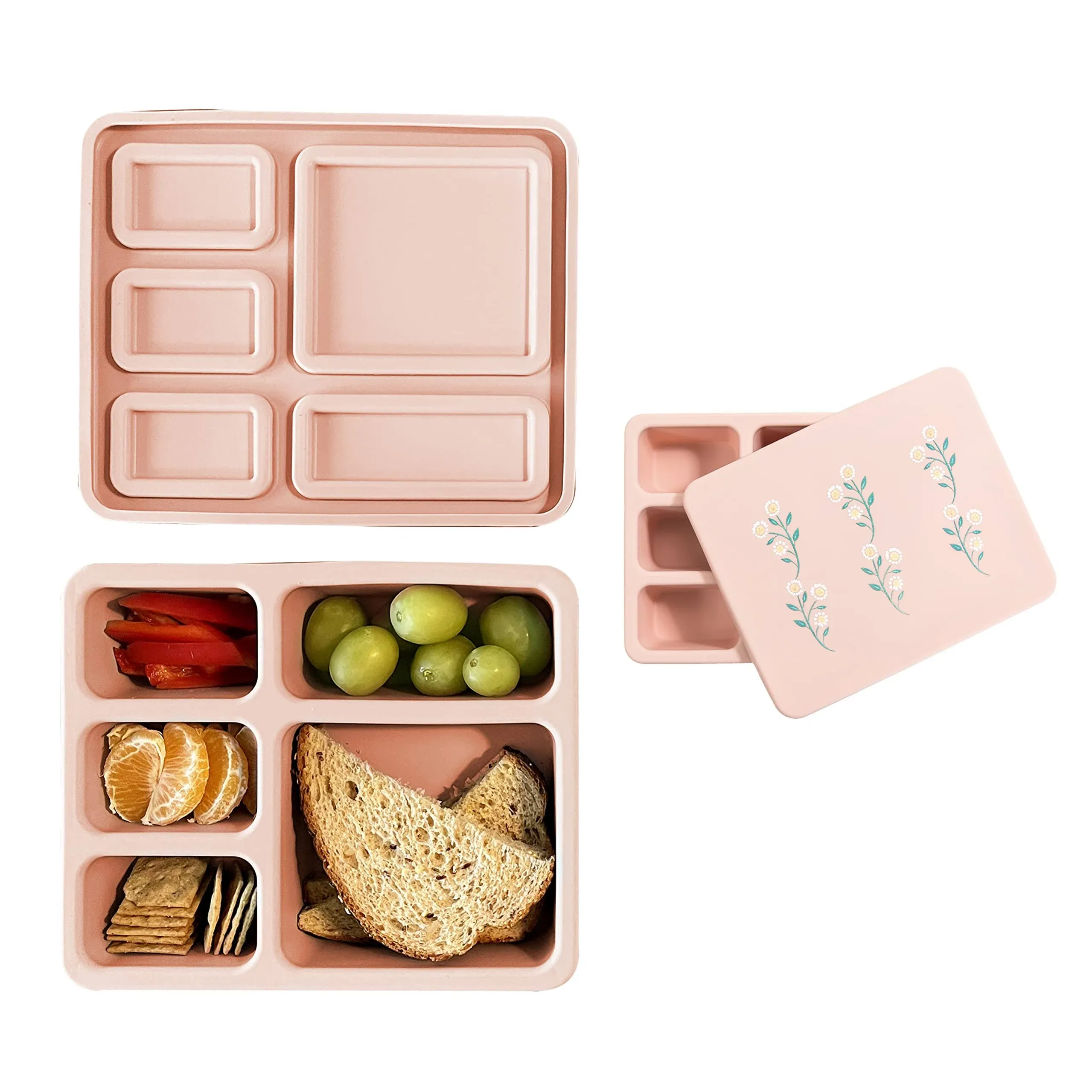 Austin Baby Collection Silicone Bento Box - Wildflower Ripe Peach