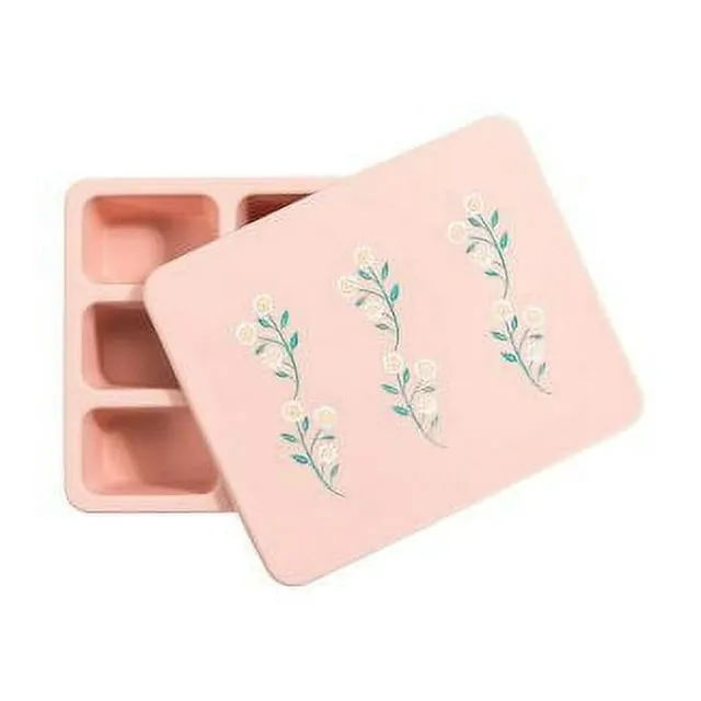 Austin Baby Collection Silicone Bento Box in Wildflower Ripe Peach