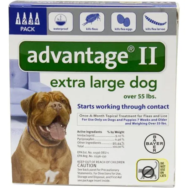 Bayer Advantage II for Extra Large Dogs - 4 pack