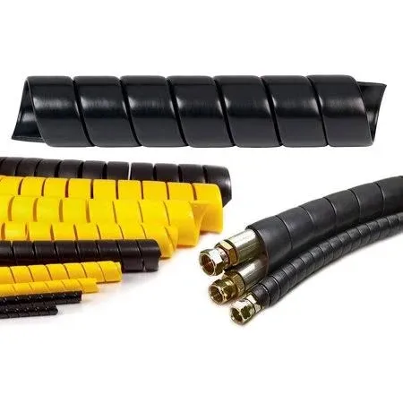 Electriduct 1/2 Inch Heavy Duty Spiral Wrap HDPE Flexible Plastic Cable Sleeve Hose Protector 50 Feet - Black