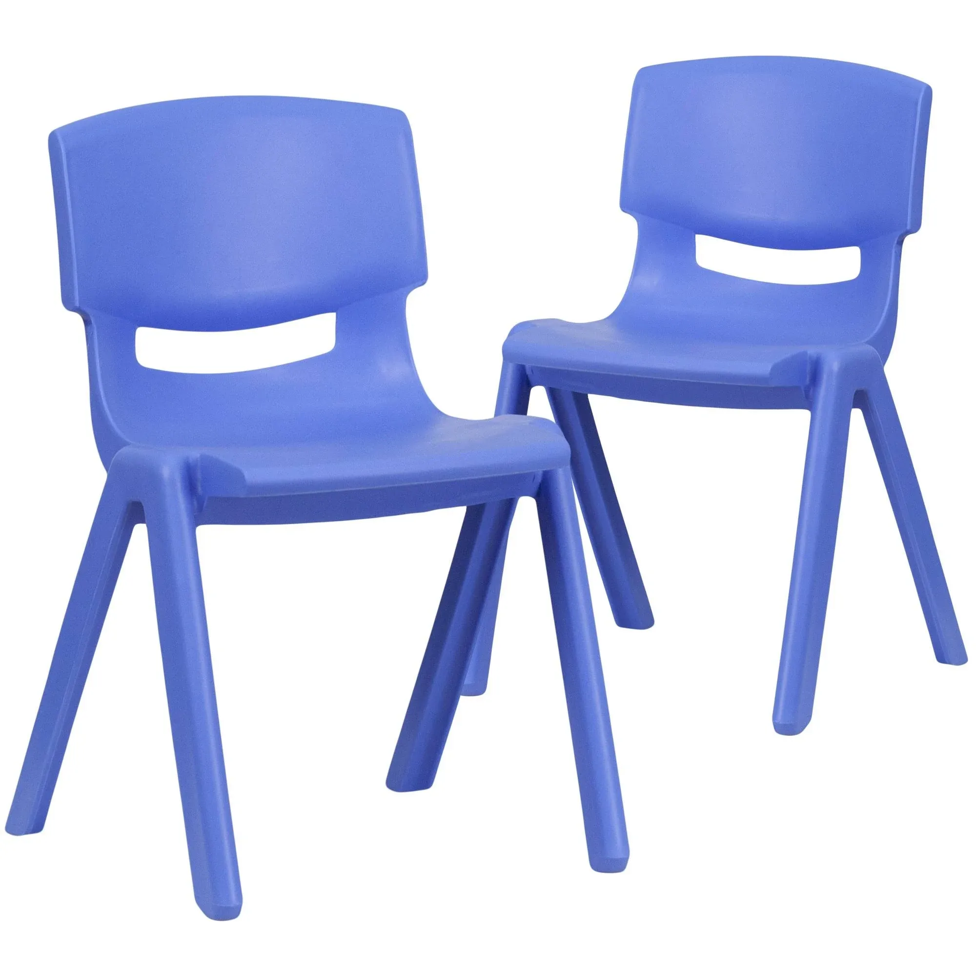 Emma + Oliver 4 Pack Plastic Stackable School Chair inchh Seat