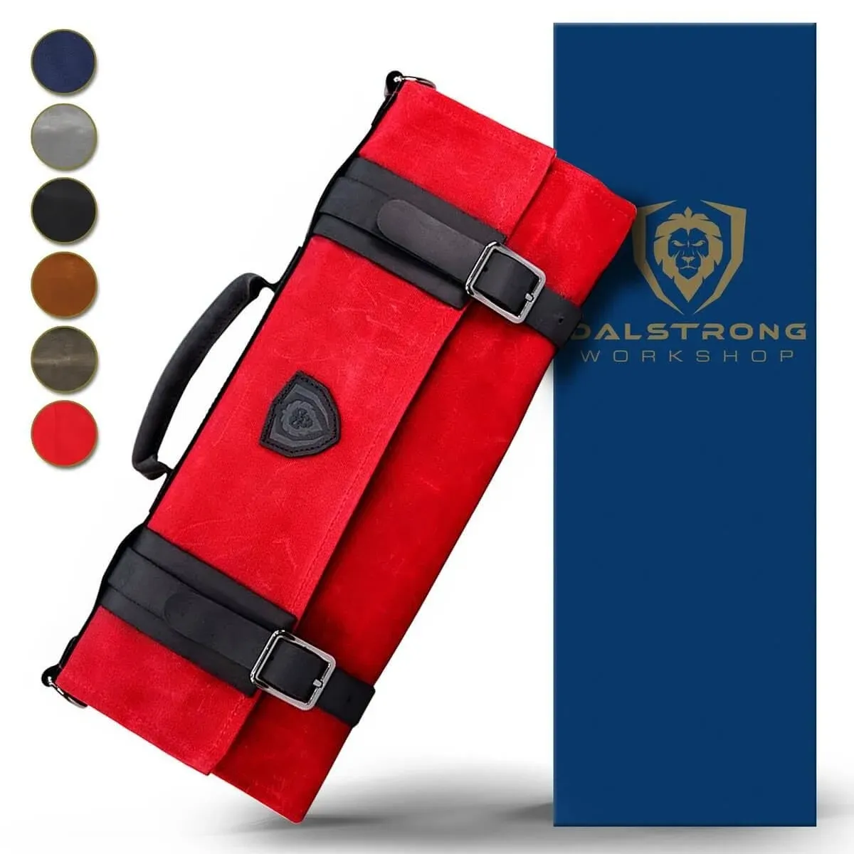 Dalstrong Nomad Knife Roll - 12oz Heavy Duty Canvas & Leather - Crimson Red