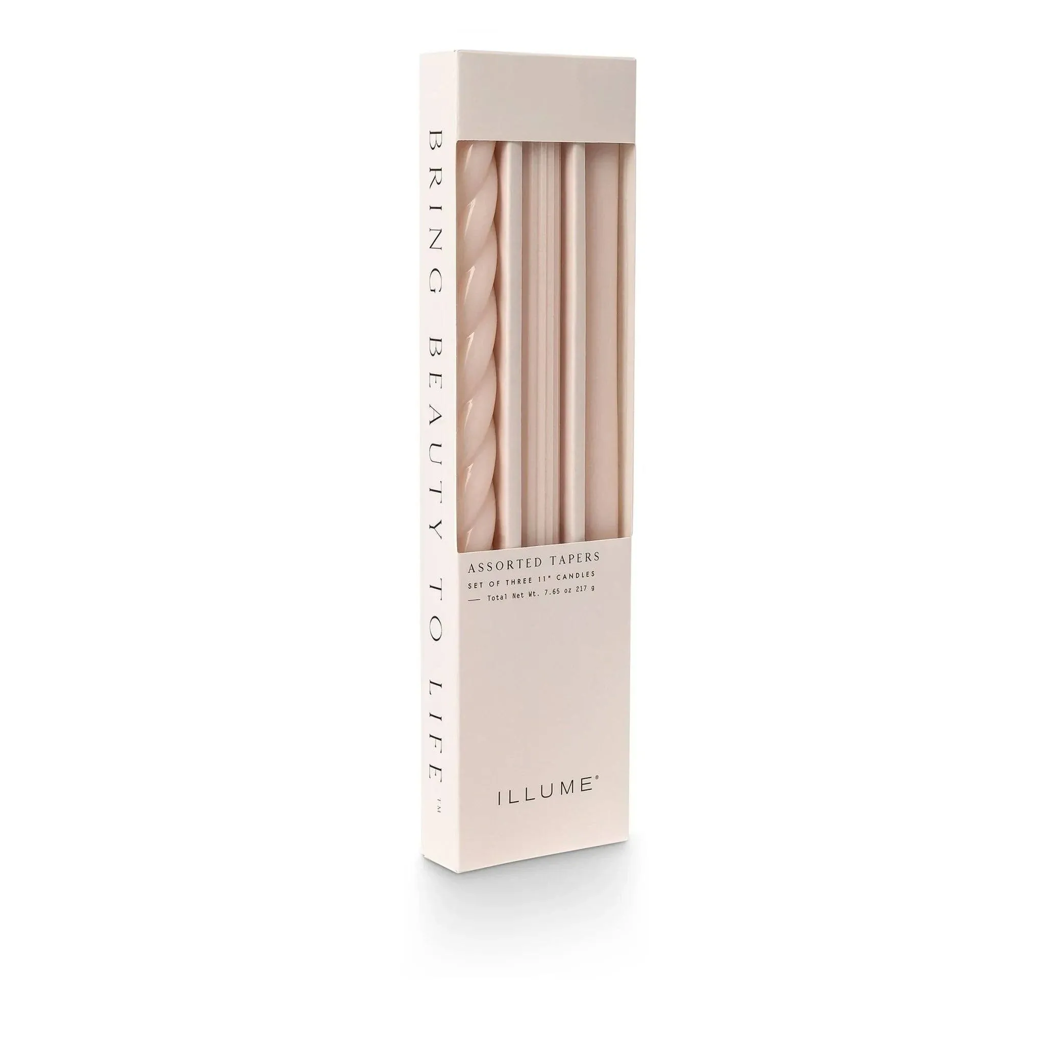 Assorted Pale Pink Candle Tapers 3-pack, 7.65 oz.