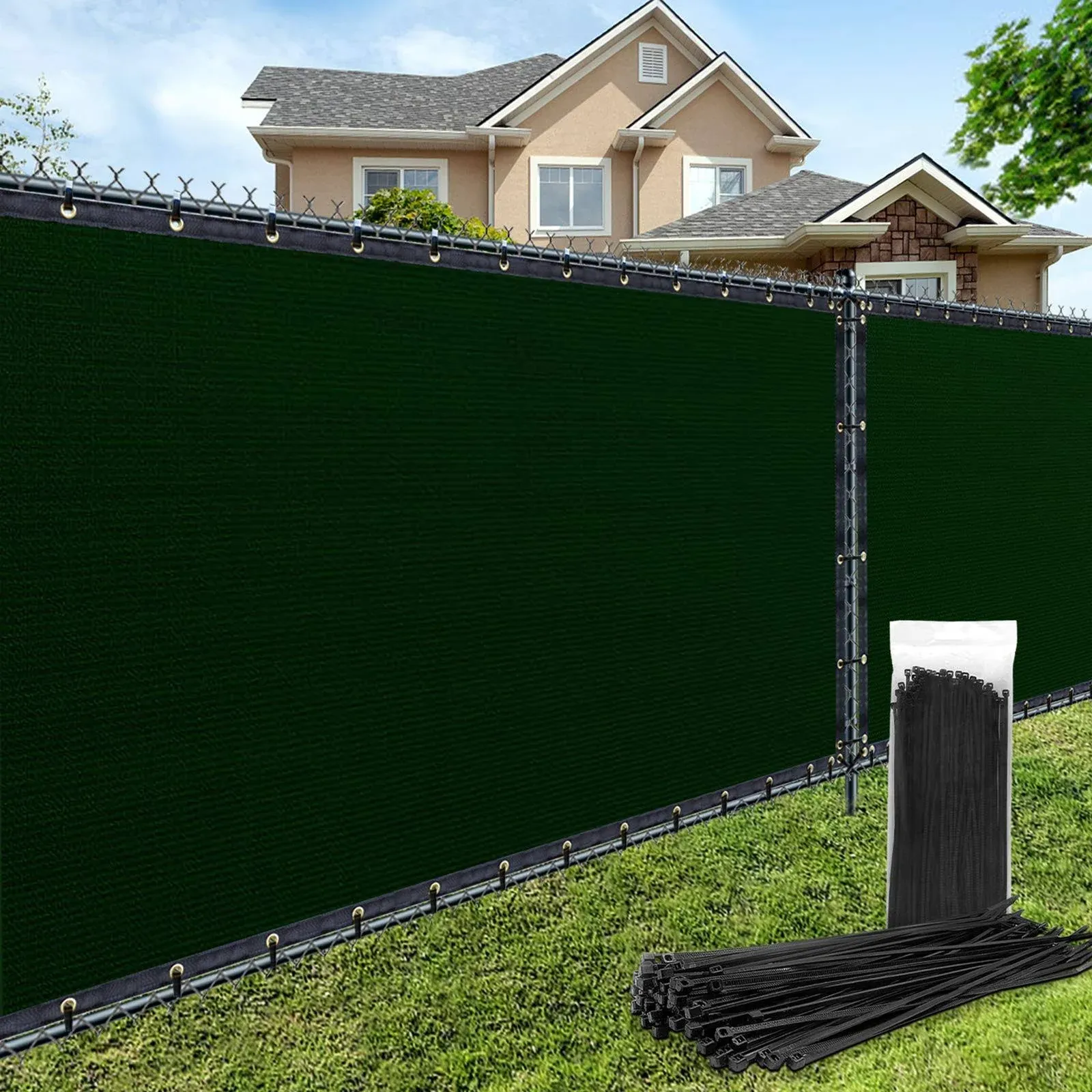 AofeiGa 180GSM 6ft x 50ft Fence Privacy Screen Heavy Duty Fence Cover Garden Wall Backyard Dark Green