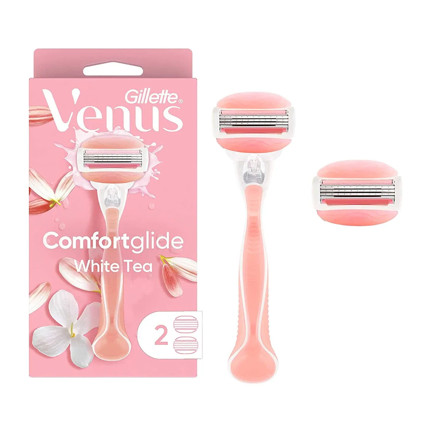 Gillette Venus ComfortGlide 4-Piece Razor, White Tea