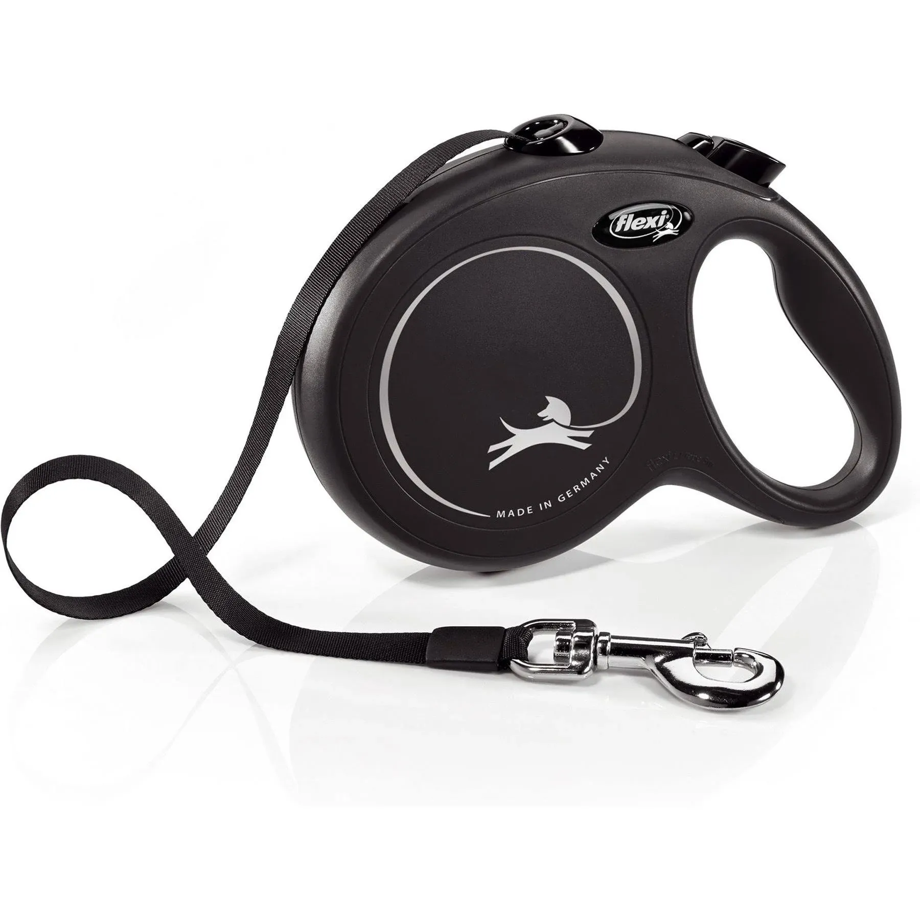 Flexi New Classic Retractable Leash Large Tape, Black 16ft