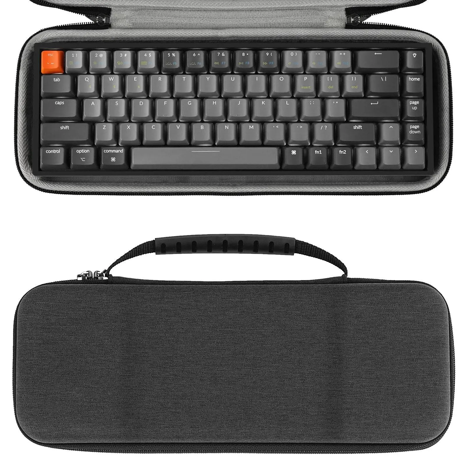 Geekria 65% Compact Keyboard Case, Hard Shell Travel Carrying Bag for 68 Keys ...