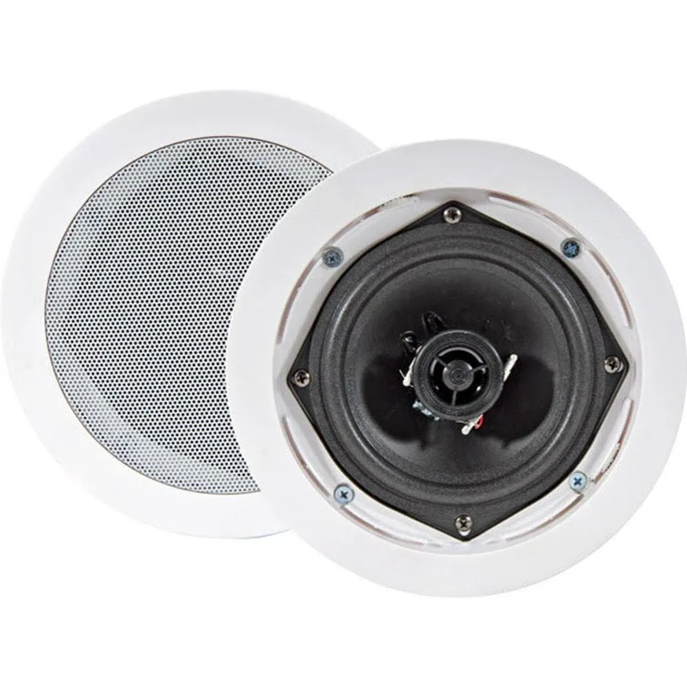 Pyle 8'' 2-Way Midbass Woofer Speakers-Pair In-Wall/In-Ceiling Woofer Speaker System 1'' High-Temperature Voice Coil Flush Mount Design w/50Hz-20kHz Frequency Response 250 Watts Peak-Pyle PDIC81RD