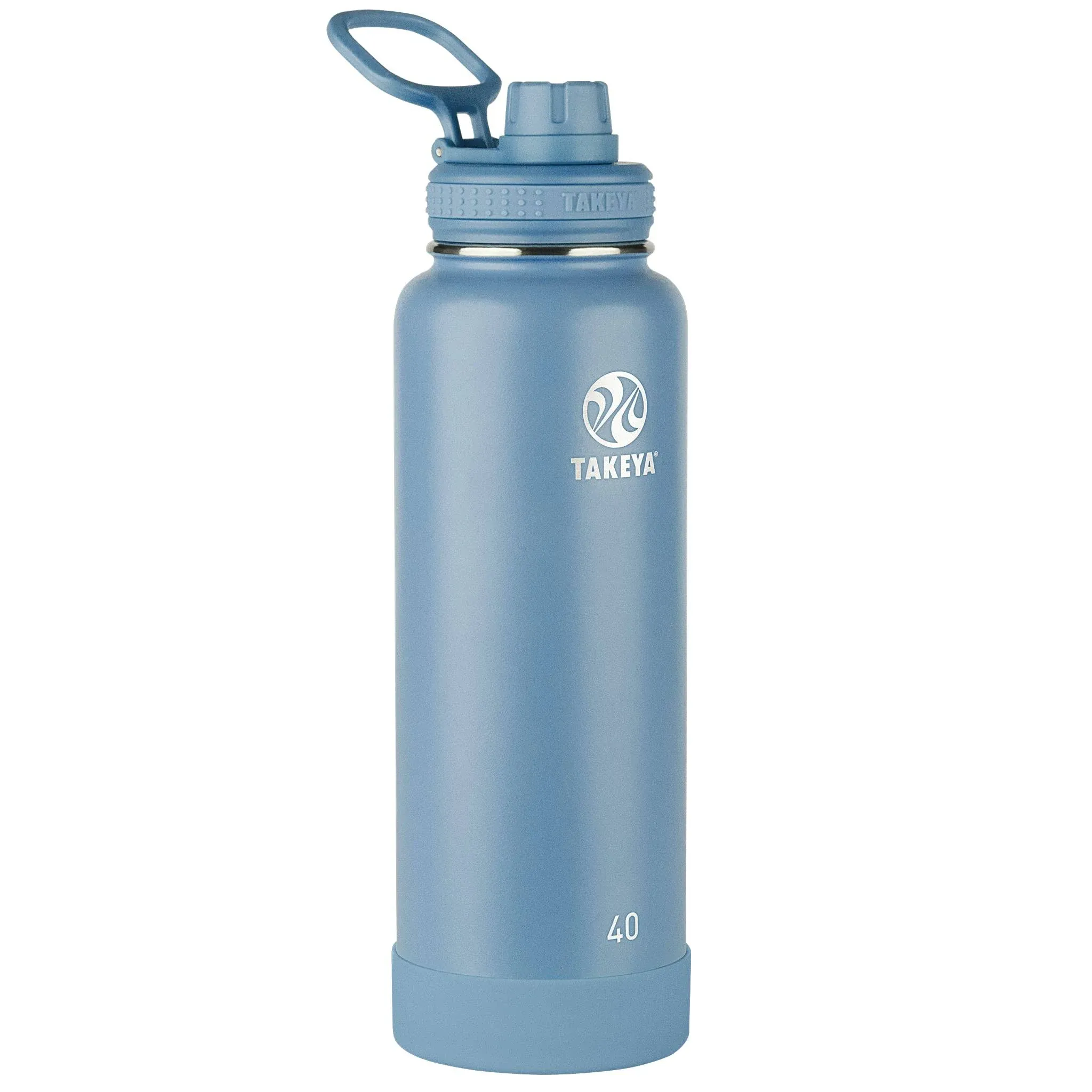 Takeya Actives Insulated Water Bottle with Spout Lid, 40 Ounce, Bluestone