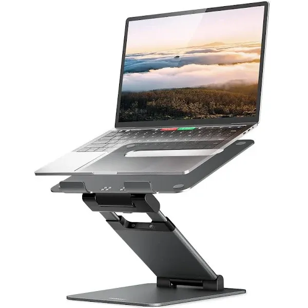 Nulaxy Laptop Stand for Desk, Ergonomic Sit to Stand Laptop Holder Convertor, Adjustable Height from 1.2" to 20", Supports up to 22lbs, Compatible with All Laptops Computer Tablets 10-17"