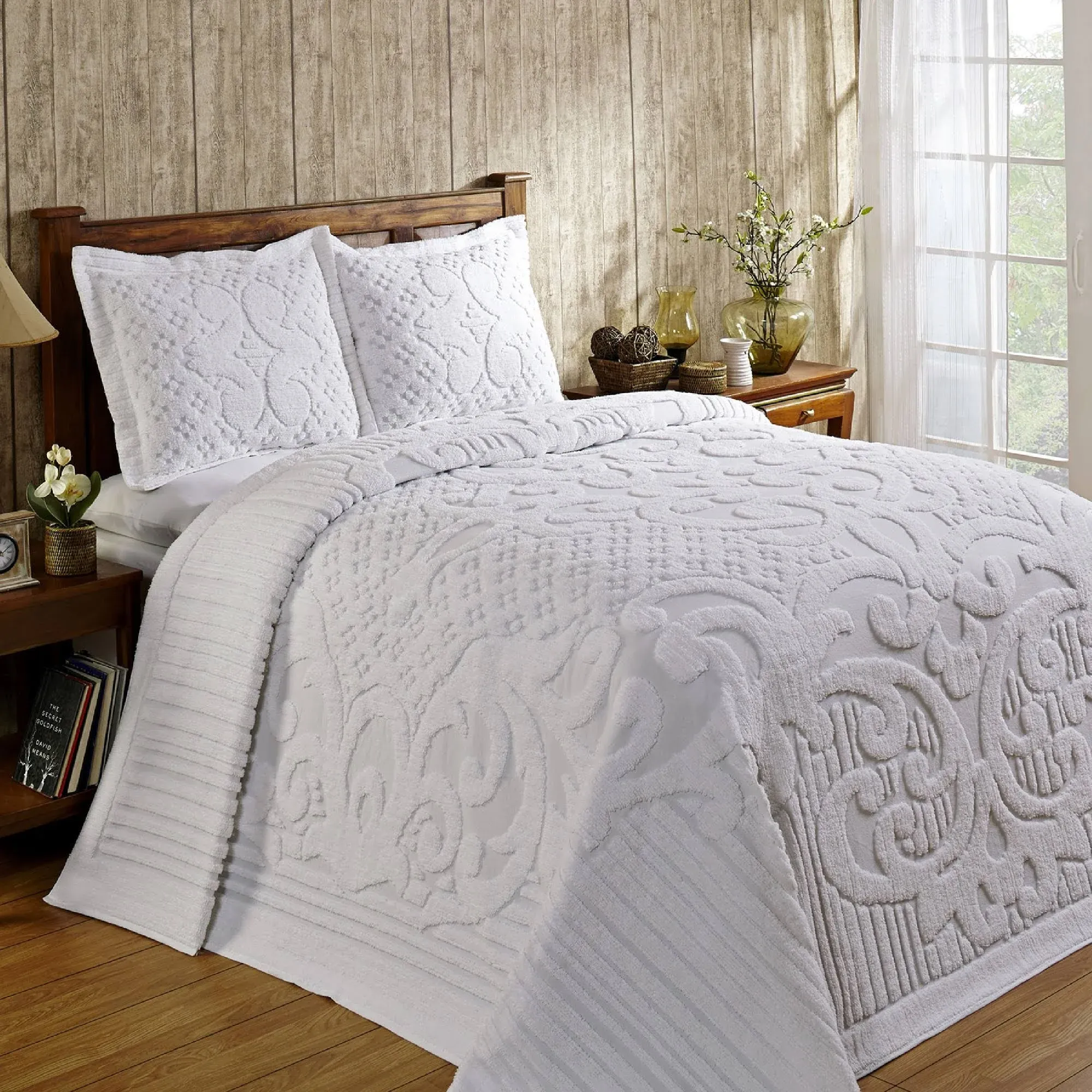 Ashton 100% Cotton Tufted Chenille Bedspread - Queen