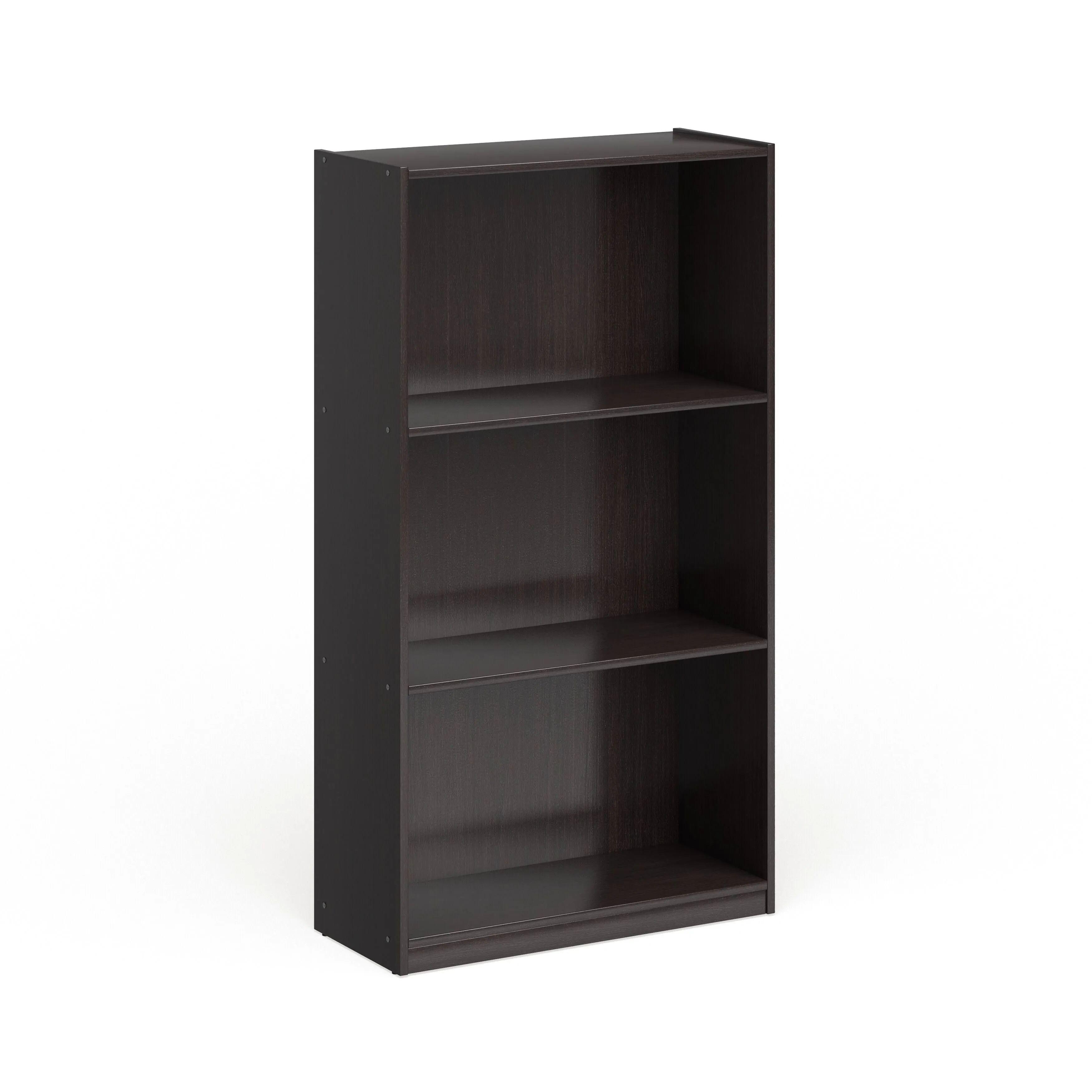 Furinno Basic 3 - Tier Bookcase Storage Shelves, Dark Brown