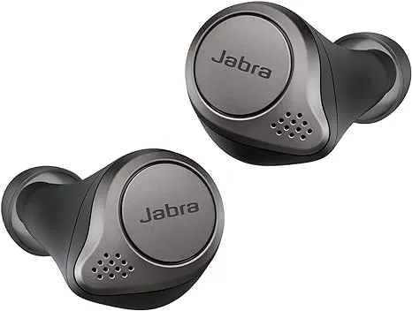 Jabra Elite 75t Earbuds – True Wireless Earbuds with Charging Case, Titanium Black – Active Noise Cancelling Bluetooth Earbuds with a Comfortable, Secure Fit, Long Battery Life, Great Sound