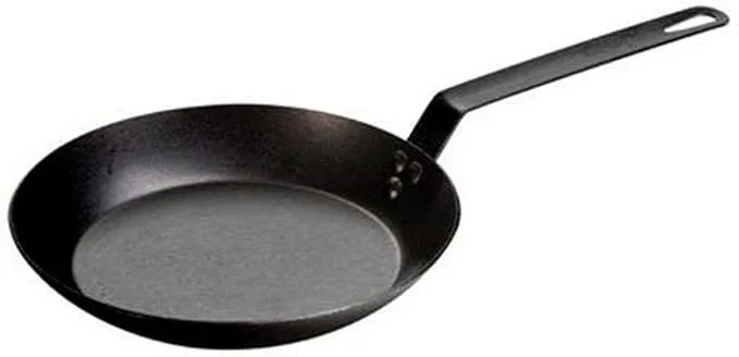 Lodge CRS8 Carbon Steel Skillet, Pre-Seasoned, 8-inch, Black