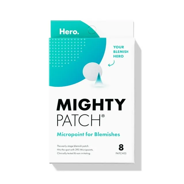 Mighty Patch Micropoint for Blemishes from Hero Cosmetics - Hydrocolloid Acne Spot Treatment Patch for Early Stage Zits and Hidden Pimples, 1,385 Proprietary Micropoints (6 XL Patches)Mighty Patch Micropoint for Blemishes from Hero Cosme…