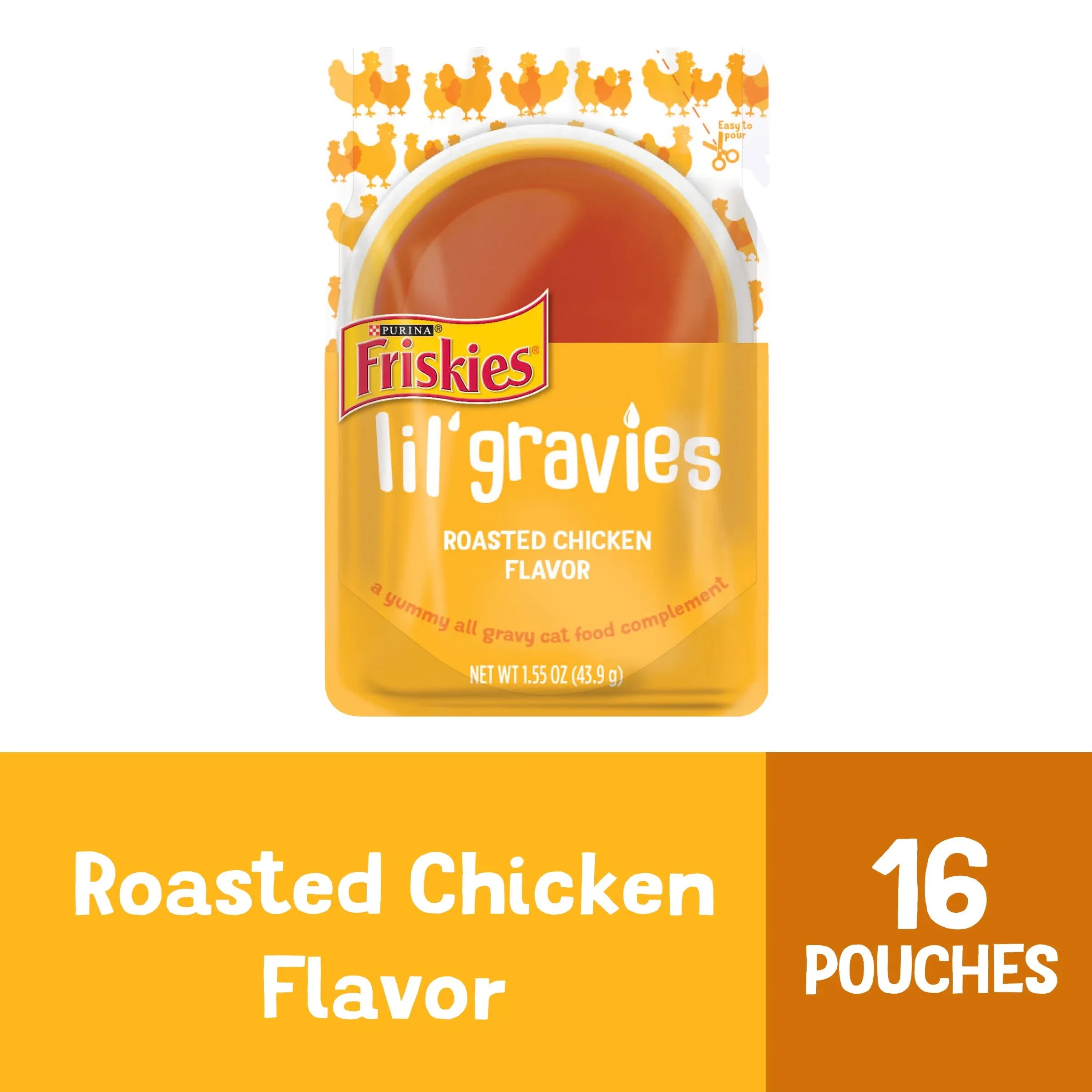 Purina Friskies Lil' Gravies Savory Salmon Flavor Cat Food Complement Lickable Cat Treats - 1.55 oz. Pouch