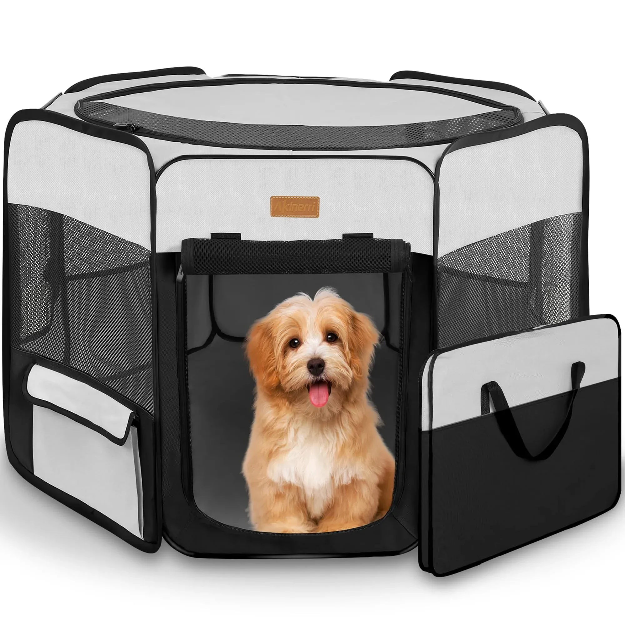 Dog Playpen, Portable Pet Play Pen for Cat, Puppies, Rabbits, Chickens, Foldable Large-Capacity Pet Tent for Indoor/Outdoor Travel Camping (Size XL Without Carry Bag)