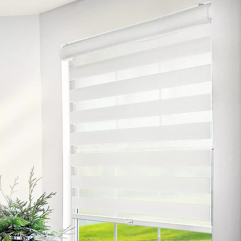 CHICOLOGY Zebra Blinds , Roller Window Shades , Blinds for Windows , Roller Shades for Windows , Window Shades for Home , Window Shades , Pull Down Shades for Windows , 70"W X 72"H , Basic Arctic