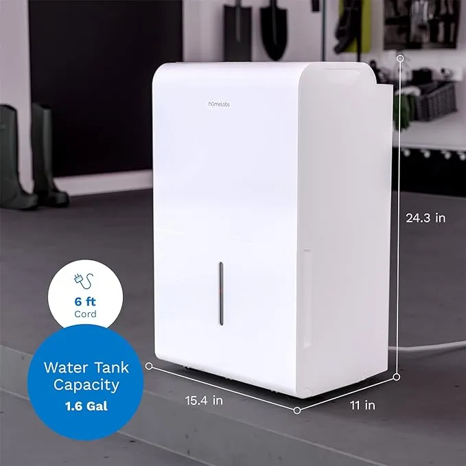 hOmeLabs 1,000 Sq. Ft Portable Dehumidifier Ideal for Home Bedroom, Bathroom, Office and Small Sized Rooms