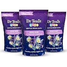 Dr Teal's Kids Gentle Epsom Salt Soak, Sleep Blend with Melatonin, Lavender & Chamomile Essential Oil, 2 lbs (Pack of 3) (Packaging May Vary)