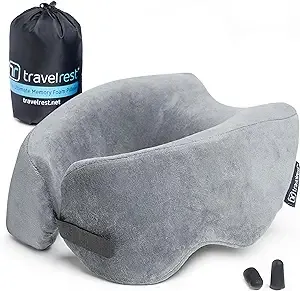 Travelrest Nest Memory Foam Travel Pillow/Neck Pillow Advanced Neck Support for Long Flights