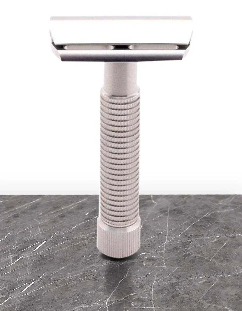 Rex Envoy 100% Stainless Steel 3-Piece Double Edge Safety Razor - Handcrafted in the USA, 5 Blade Refills Included