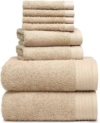 Weidemans 100% Cotton Towels 2 Bath Towels 30" x 56", 2 Hand Towels 18" x 30" & 4 ...