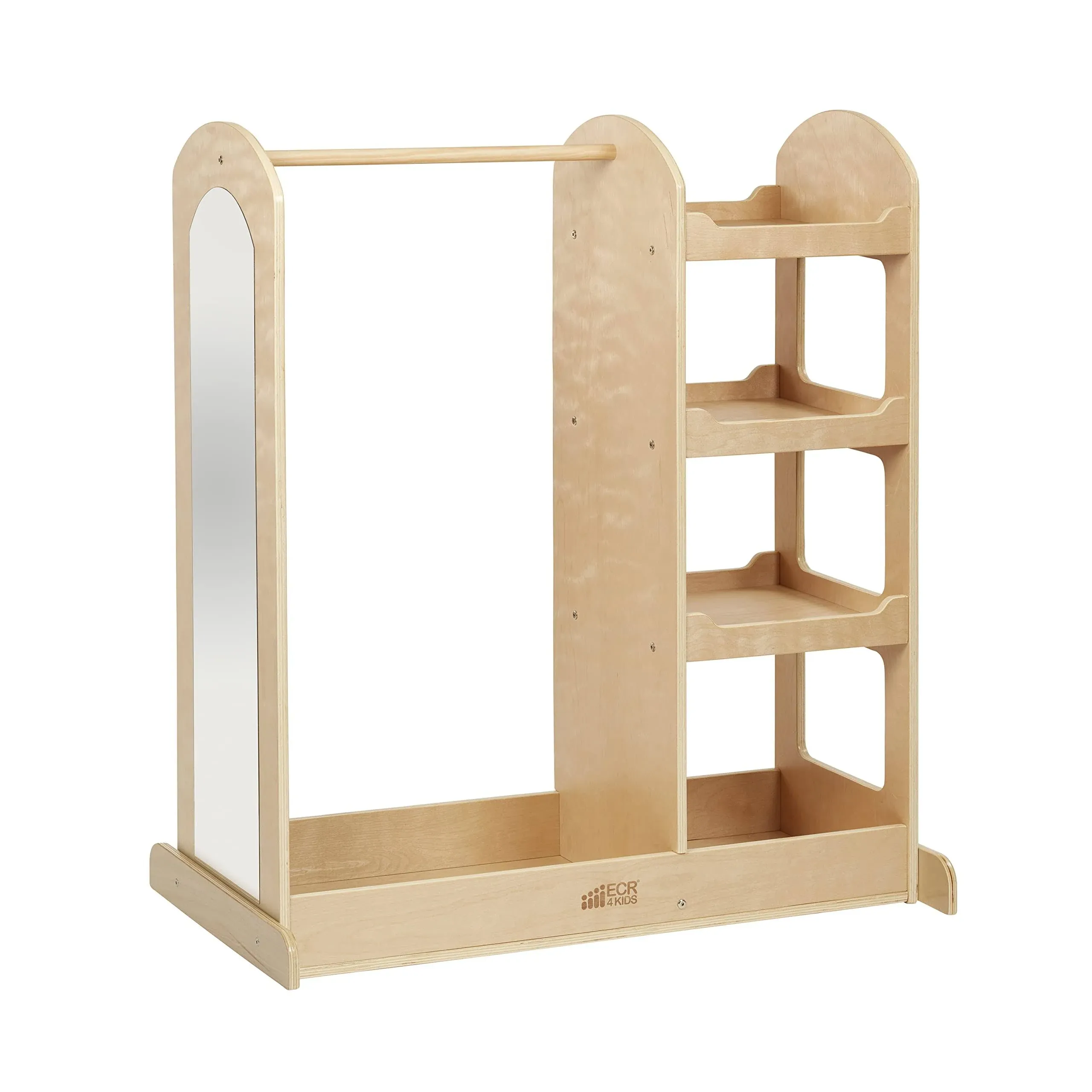 Ecr4kids Dress Up Center with Mirrors, Costume Organizer, Natural