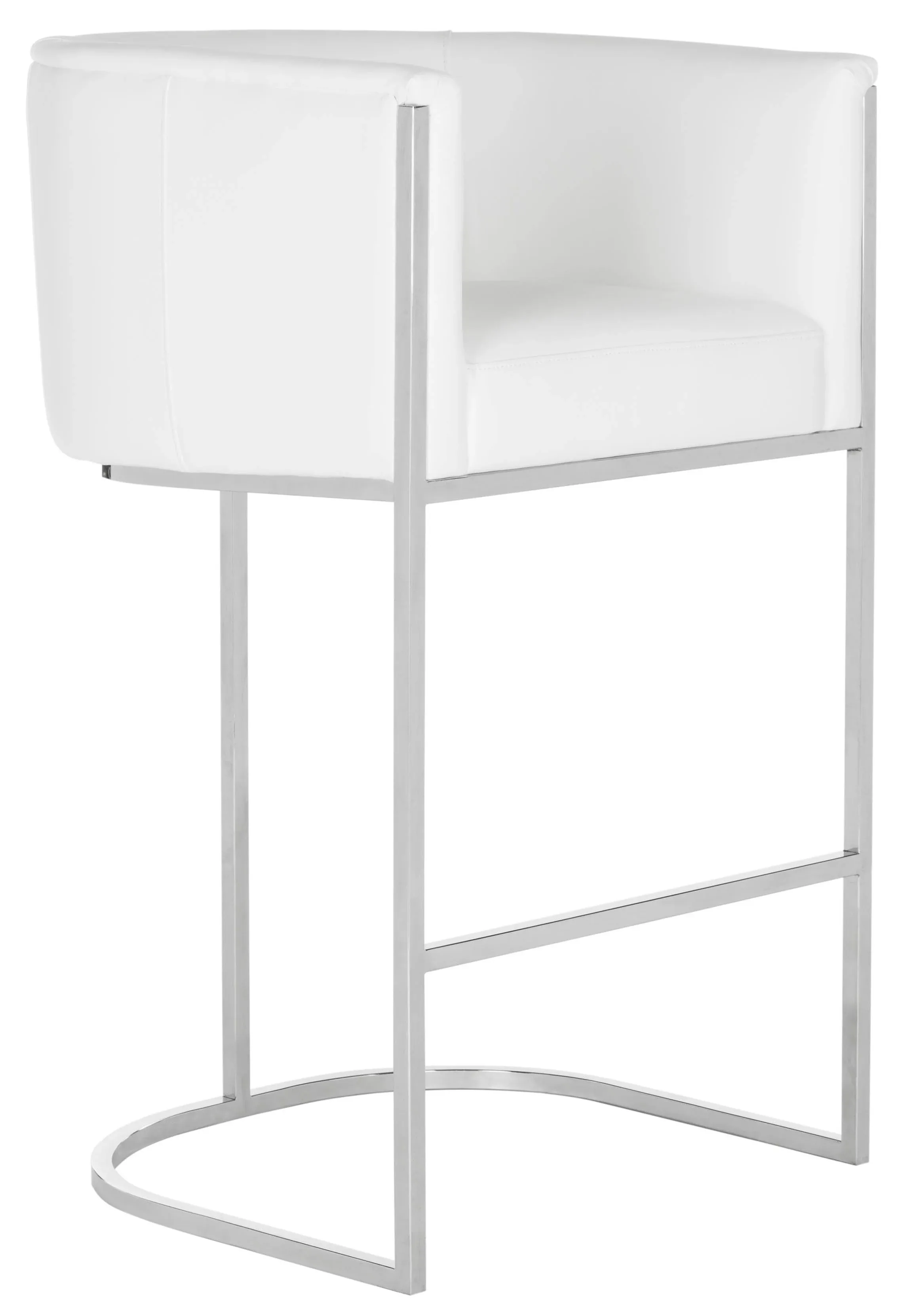 Leather Barstool in White