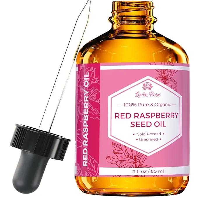 Leven Rose Red Raspberry Seed Oil Organic, 100% Natural for Face & Hands 2 oz