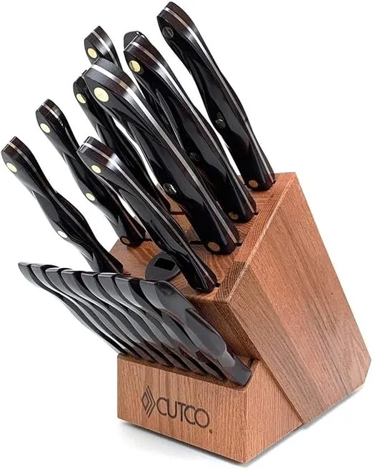 Cutco 19-Piece Kitchen Knife Set with Cherry Wood Stand