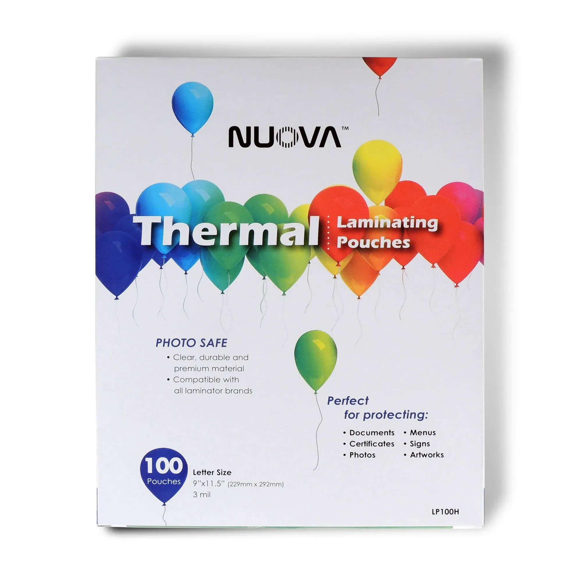 Nuova Premium Thermal Laminating Pouches 9&#034; x 11.5&#034;, Letter Size, 3 mil, 100 