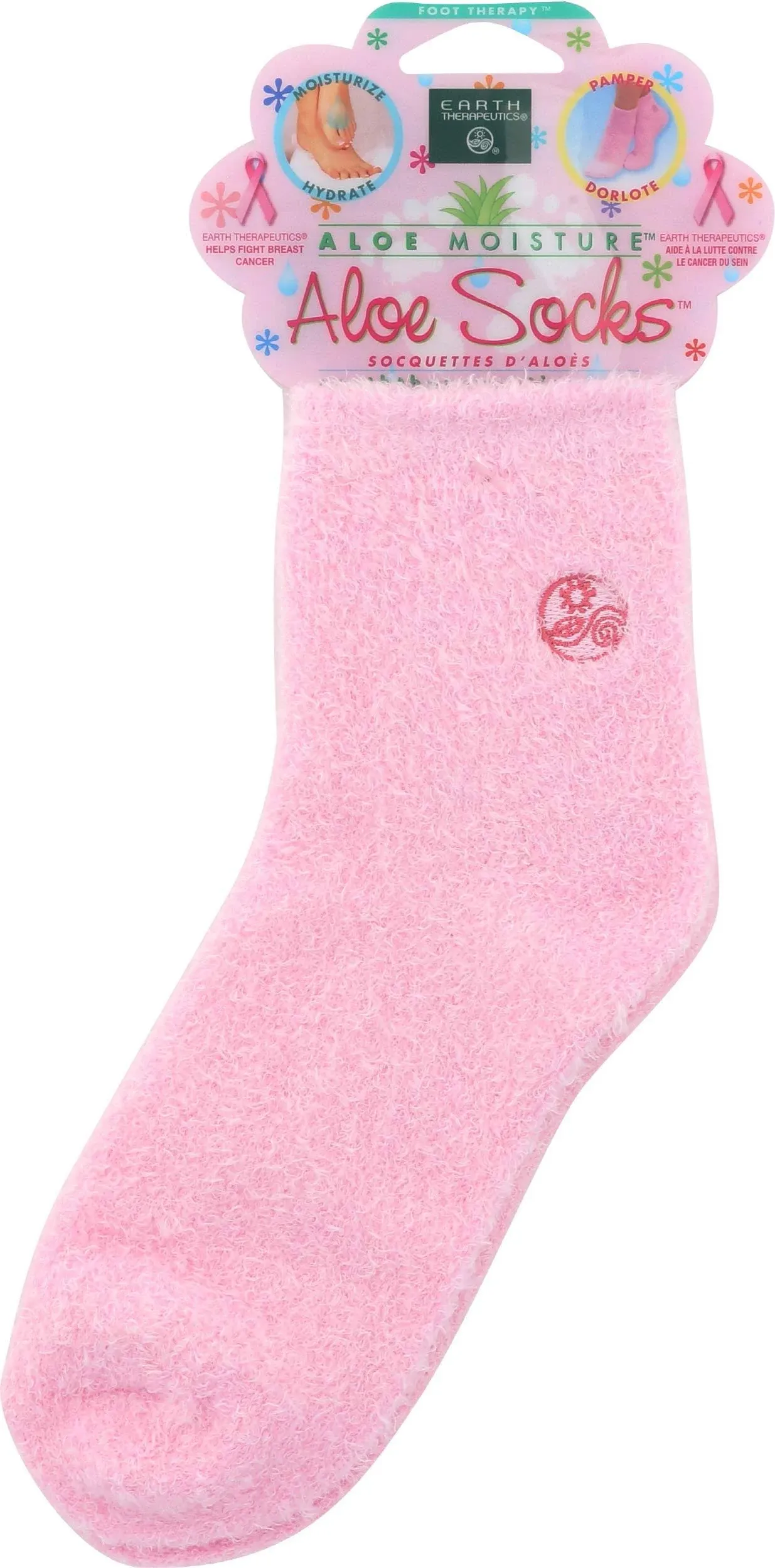 Earth Therapeutics Foot & Pumice Products Aloe Infused Sock - Pink