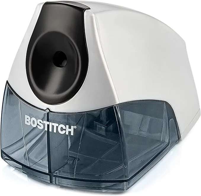 Bostitch Personal Electric Pencil Sharpener - Electrical Automatic Powerful Motor for Fast Sharpening - Compact Electric Sharpener - Includes Sharpening Tray & Safety Switch for Home, School, Office